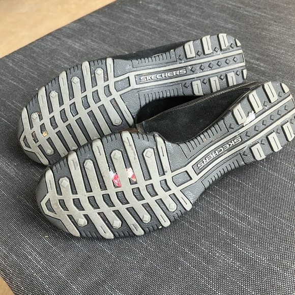 Skechers Bikers Point Sneakers Size 9.5 Black Suede Leather Slip On - Picture 5 of 7